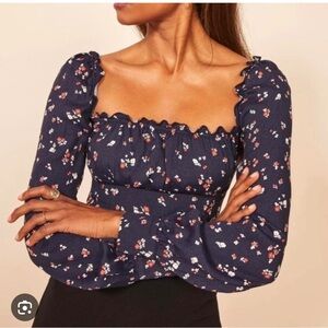 Reformation Matteo Floral Long Sleeve Top Sz 8